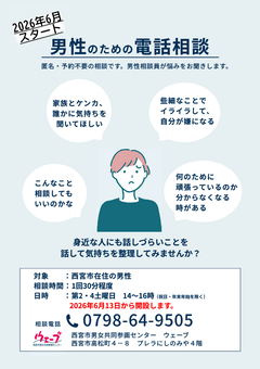 男性のための電話相談のちらし