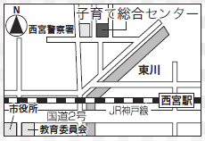 子育て総合センターへの地図