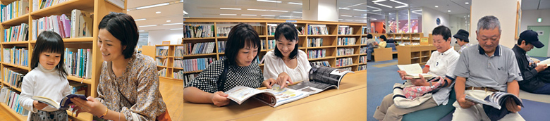 西宮市の図書館の風景