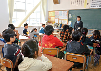 写真：耐震補強が行われた教室