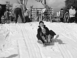 写真：パパと雪あそび