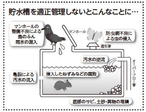 画像：貯水槽を適正管理しないとこんなことに…