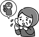 詐欺電話を受ける人のイメージアイコン
