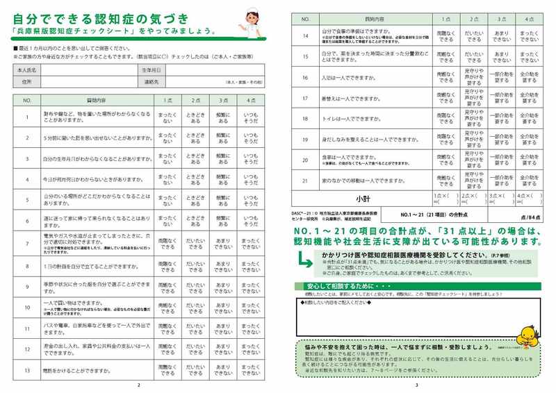 認知症セルフチェック