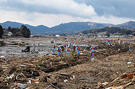 宮城県、亘理郡山元町にて