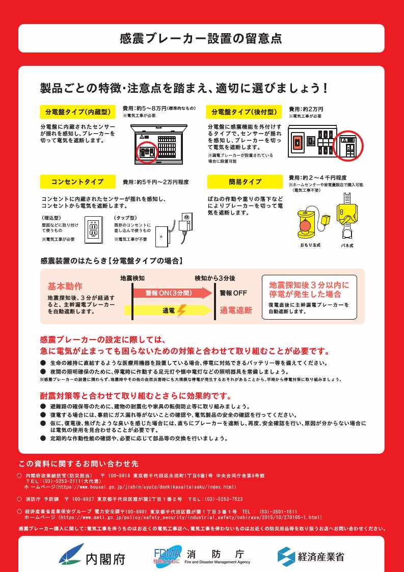 感震ブレーカーのチラシ2枚目