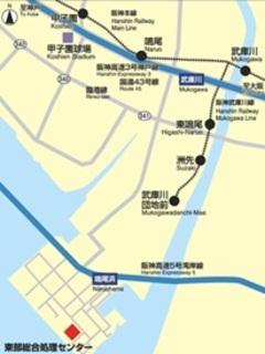 東部総合処理センター位置図