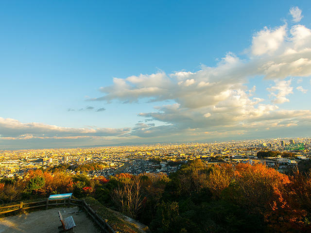 甲山 森林公園の展望台：夕方