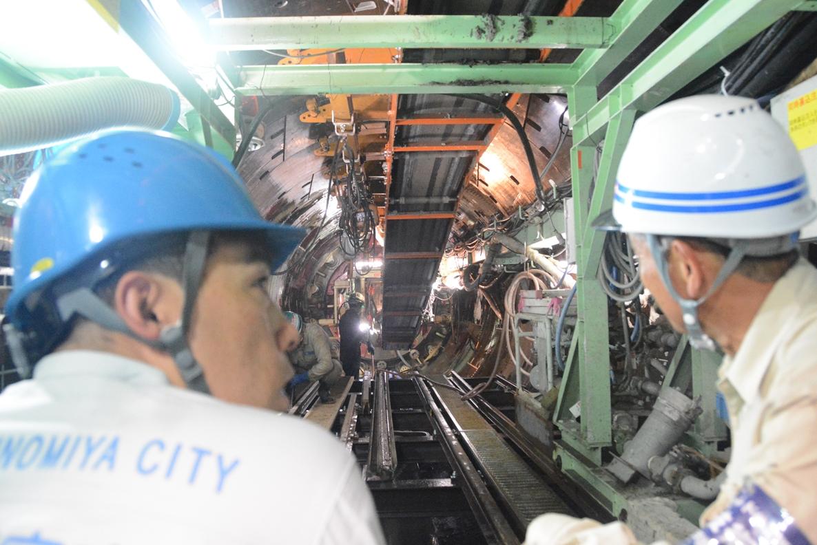 2018年8月2日浸水対策の建設現場視察風景