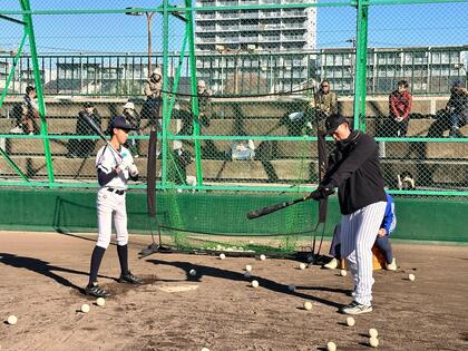 野球教室の様子