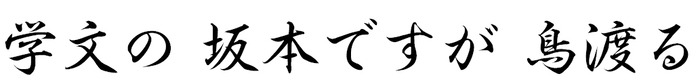 学文の　坂本ですが　鳥渡る